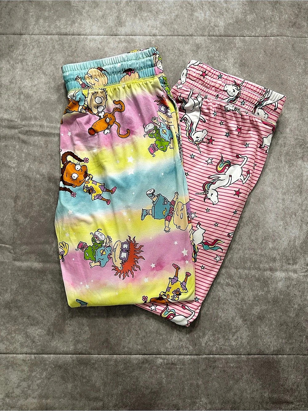 Rugrats & Unicorn Pajama Pants Girls Size Small (4/6) Like New